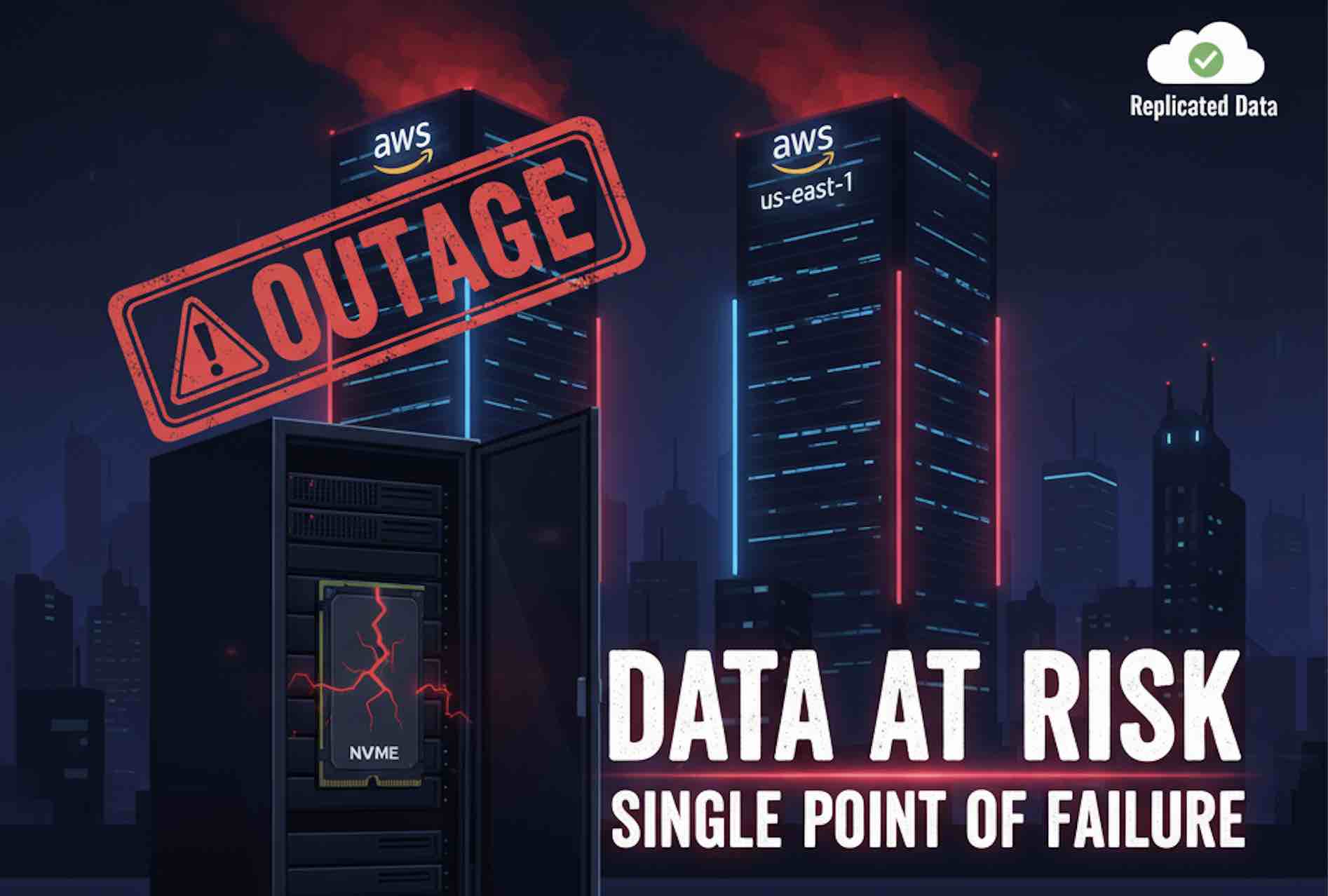 Lessons from the AWS us-east-1 Outage: Why Local NVMe as Primary DB Storage Is Risky